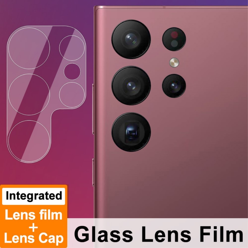 Samsung Galaxy S23 Ultra Kameraskydd i glas, Genomskinlig
