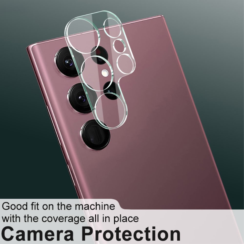 Samsung Galaxy S23 Ultra Kameraskydd i glas, Genomskinlig