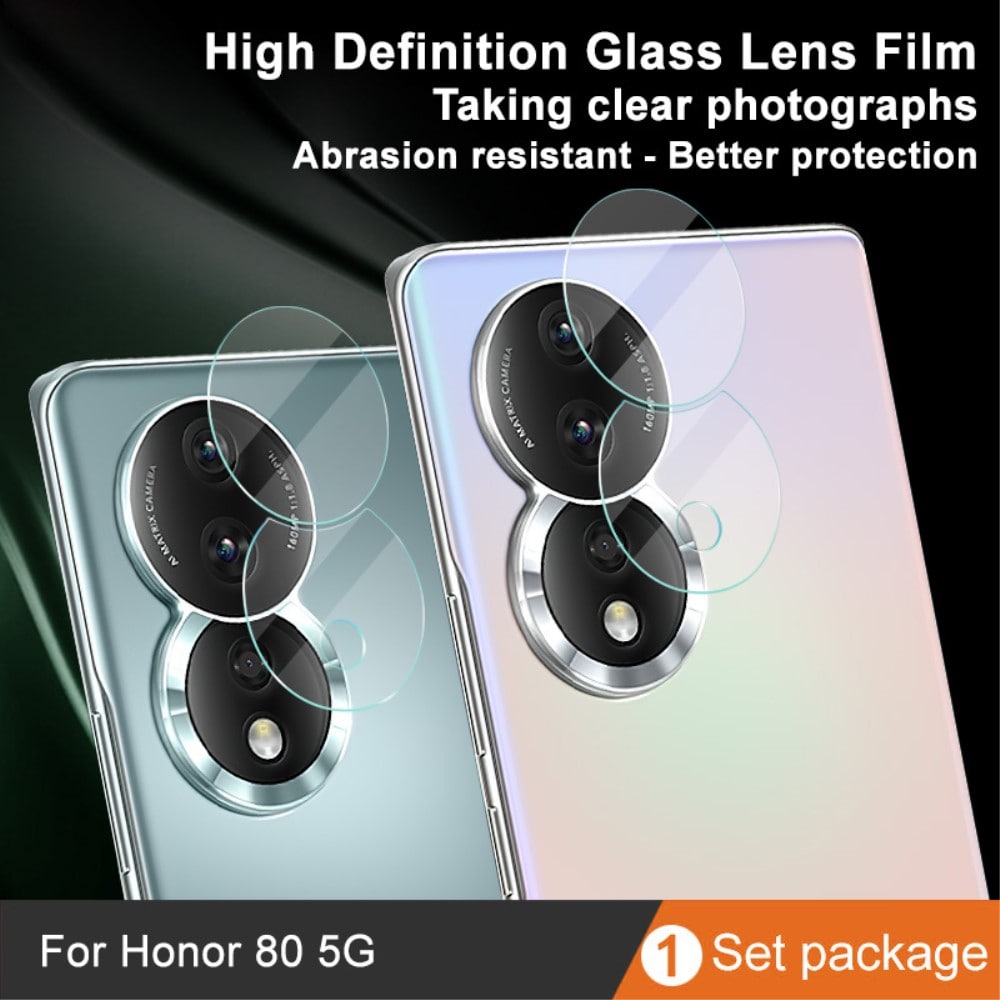  Honor 80 Kameraskydd i glas, Genomskinlig