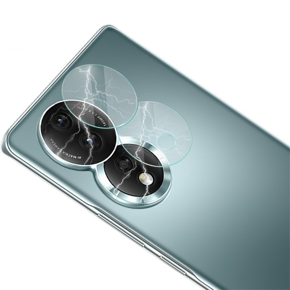  Honor 80 Kameraskydd i glas, Genomskinlig