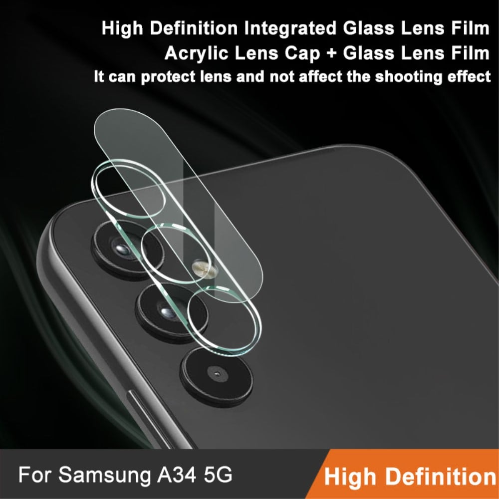 Samsung Galaxy A34 Kameraskydd i glas, Genomskinlig