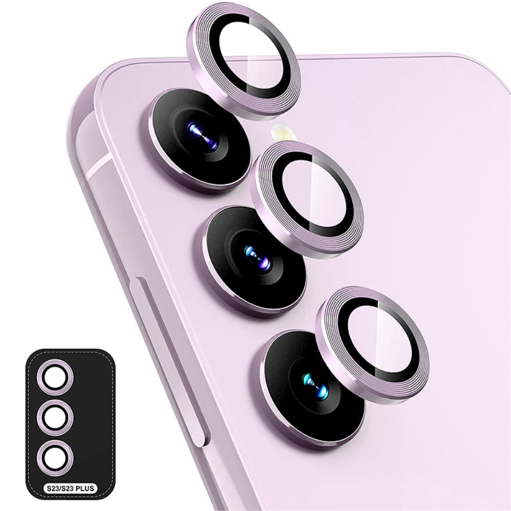 Samsung Galaxy S23/Galaxy S23 Plus Linsskydd i glas & aluminium, Lila