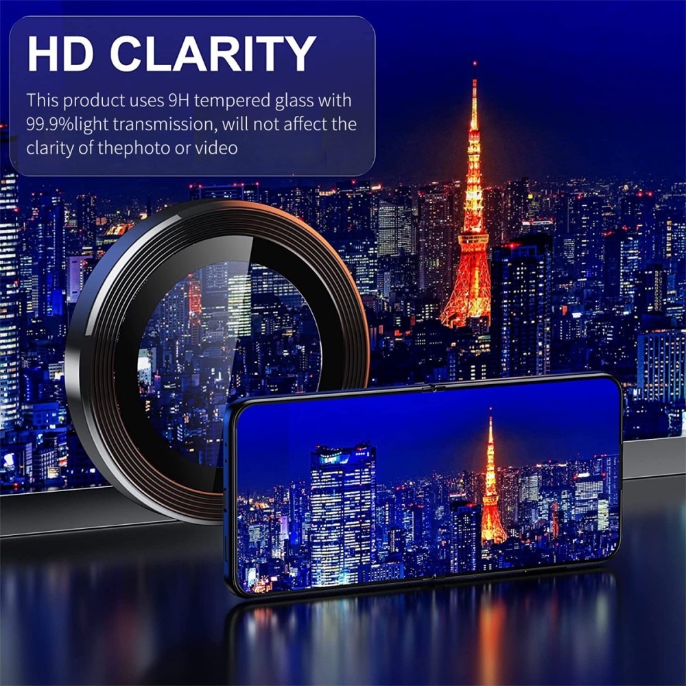 Samsung Galaxy Z Flip 4 Linsskydd i glas & aluminium, svart