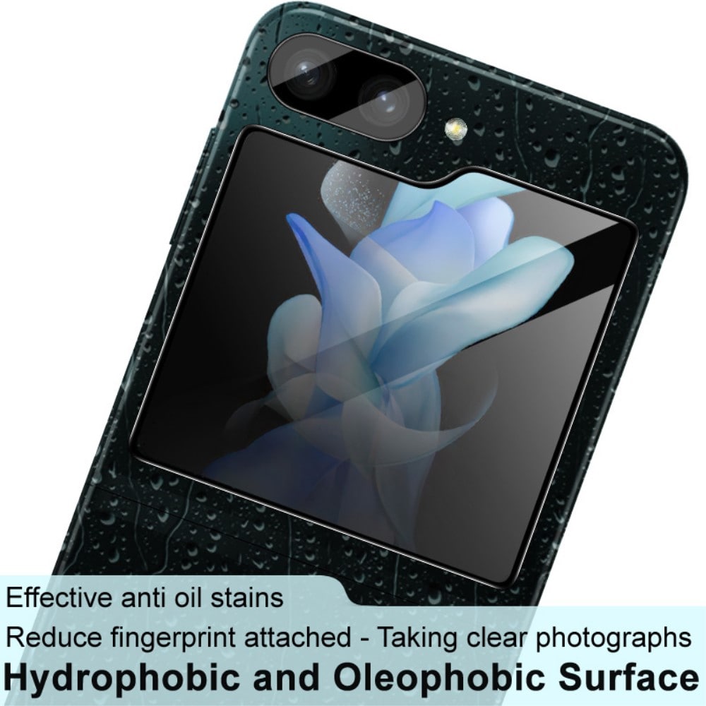 Samsung Galaxy Z Flip 5 Ytterskärmskydd & linsskydd i härdat glas Svart