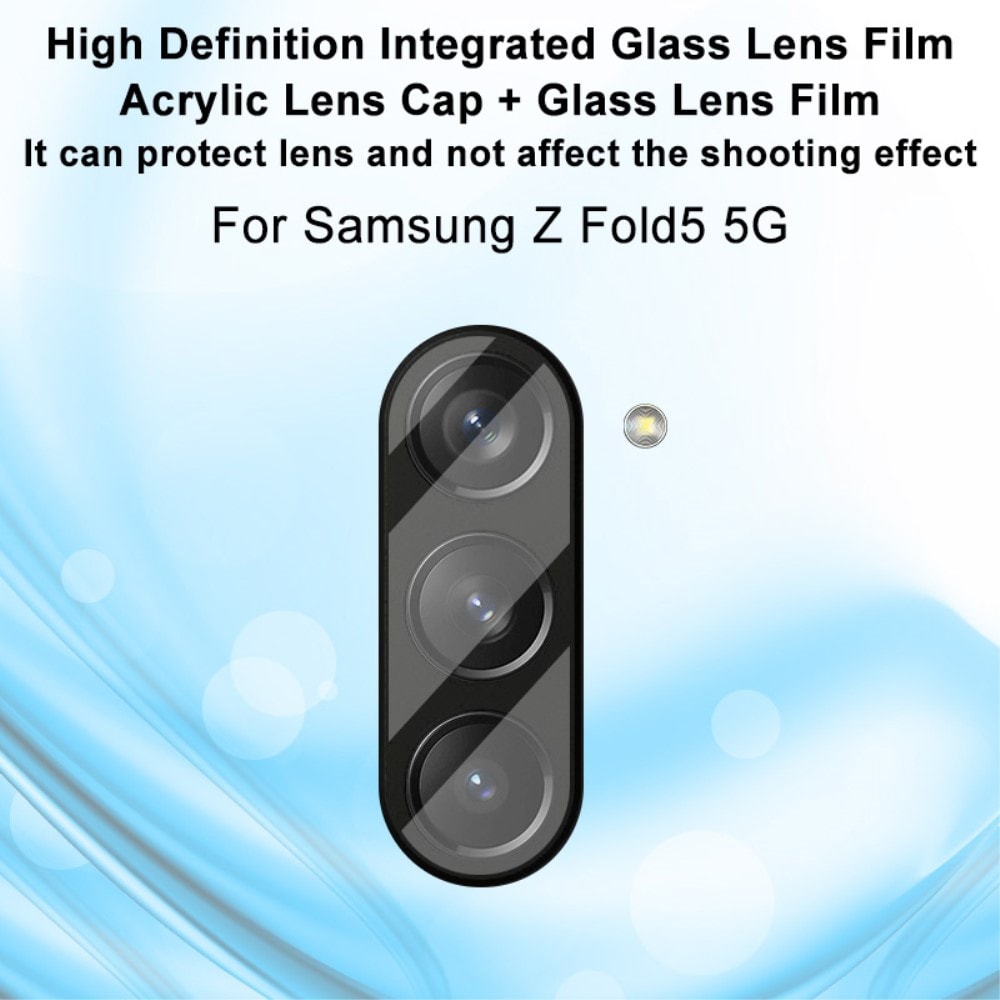 Samsung Galaxy Z Fold 5 Kameraskydd i glas, Genomskinlig