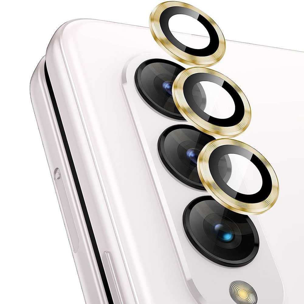 Samsung Galaxy Z Fold 5 Linsskydd i glas & aluminium, guld