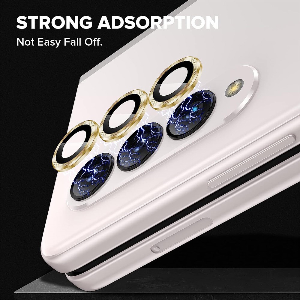 Samsung Galaxy Z Fold 5 Linsskydd i glas & aluminium, Blå