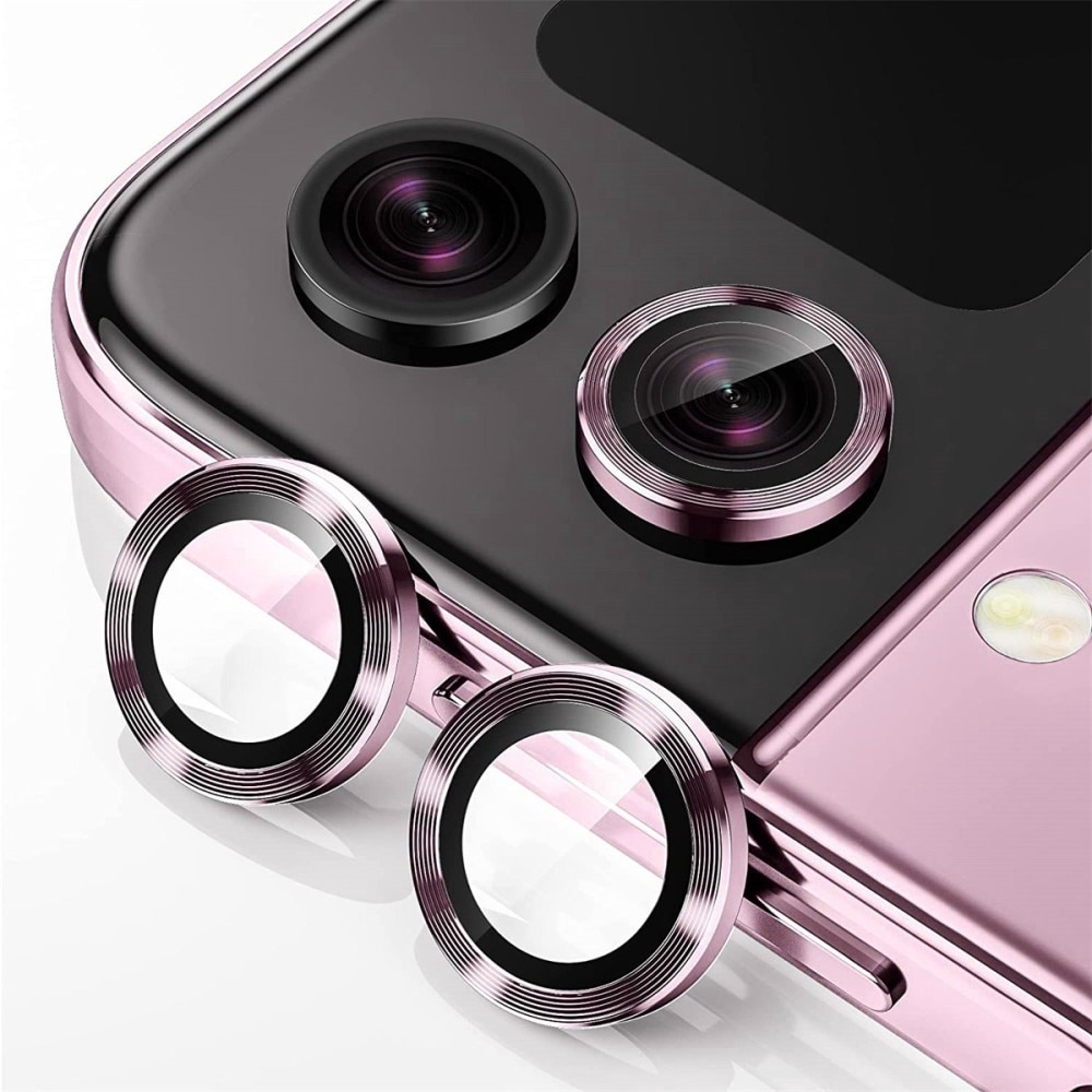 Samsung Galaxy Z Flip 6 Linsskydd i glas & aluminium, rosa