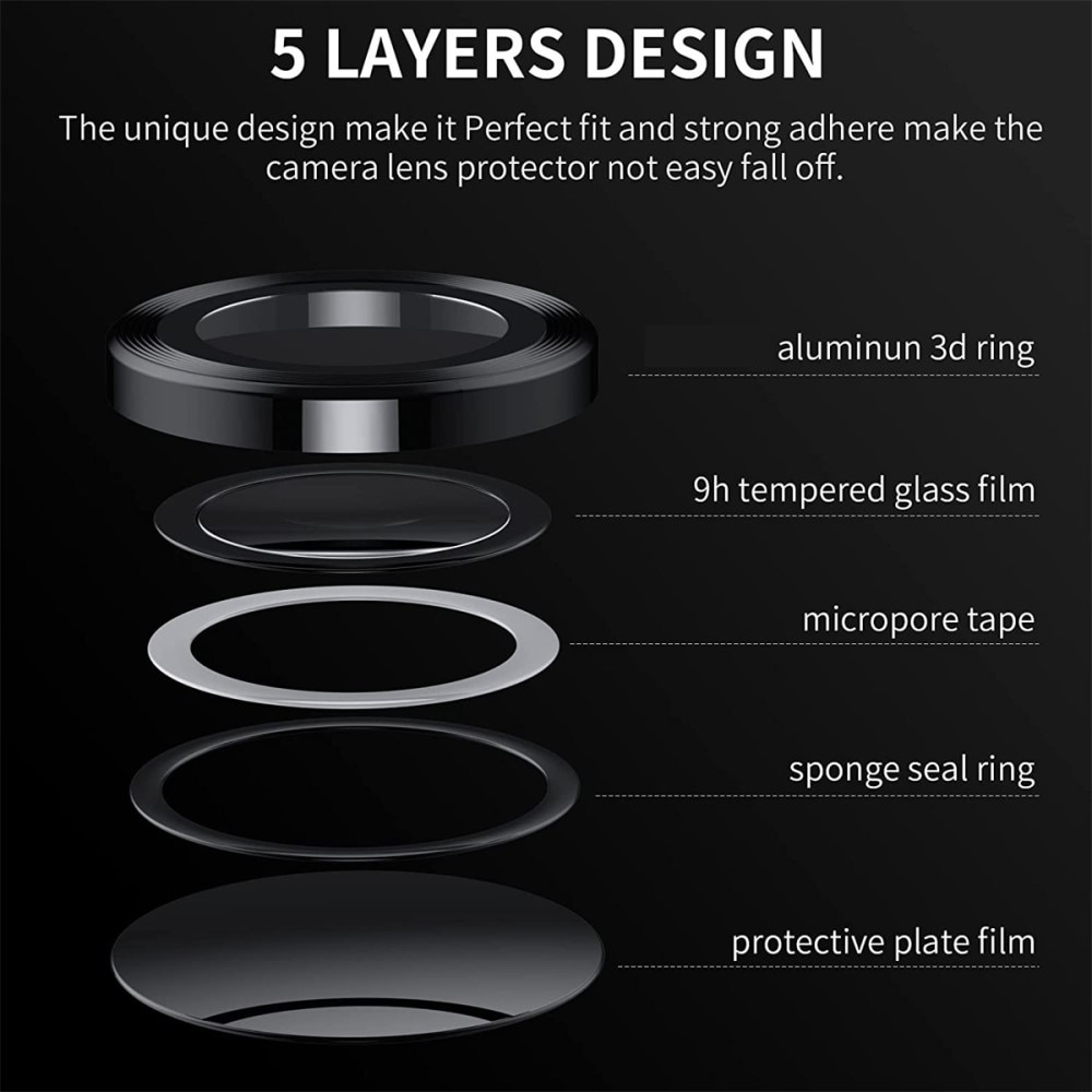 Samsung Galaxy Z Flip 5 Linsskydd i glas & aluminium, regnbåge