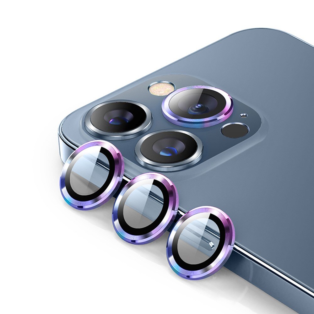 iPhone 15 Pro Linsskydd i glas & aluminium, Flerfärgad/Mönster