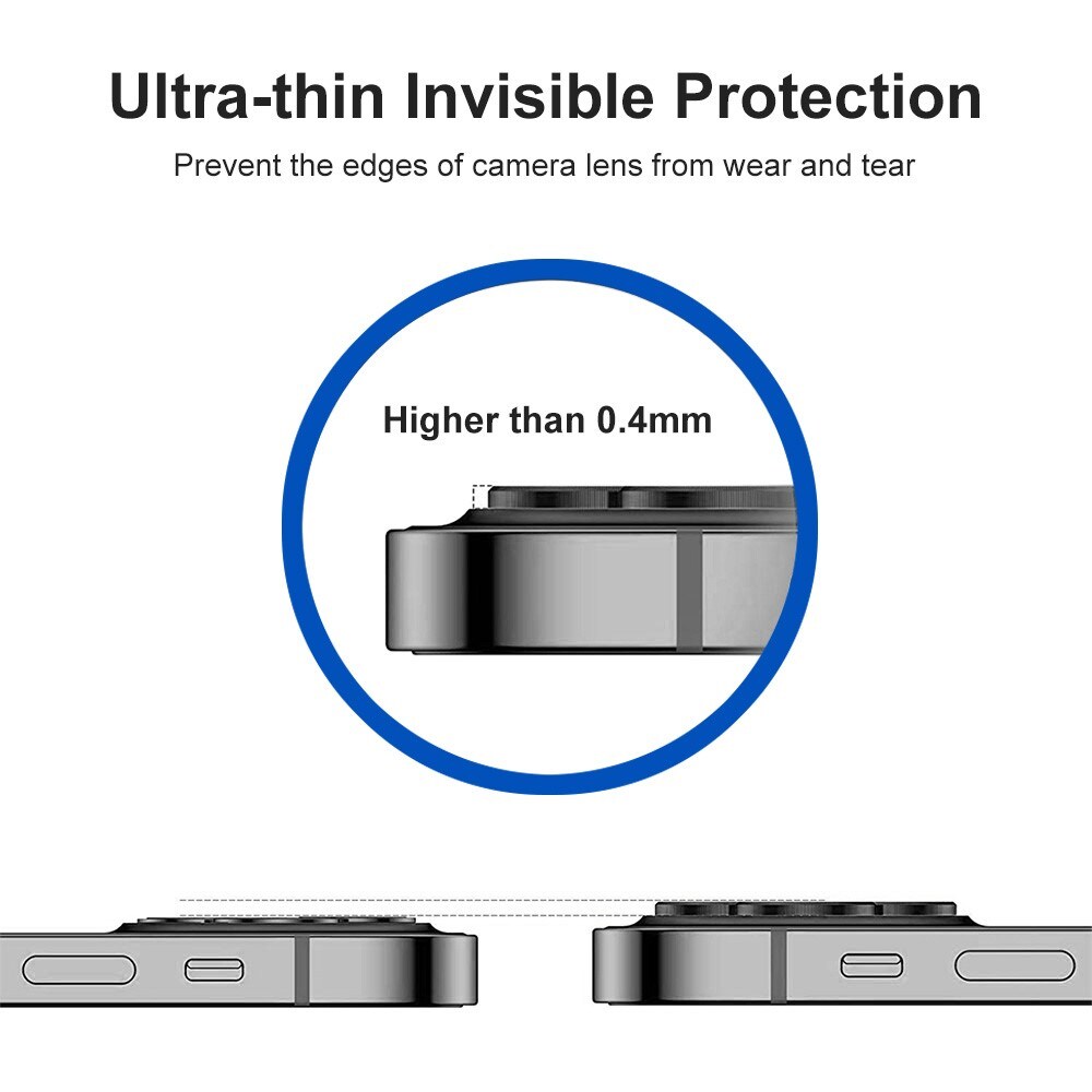 iPhone 15 Pro Linsskydd i glas & aluminium, Flerfärgad/Mönster