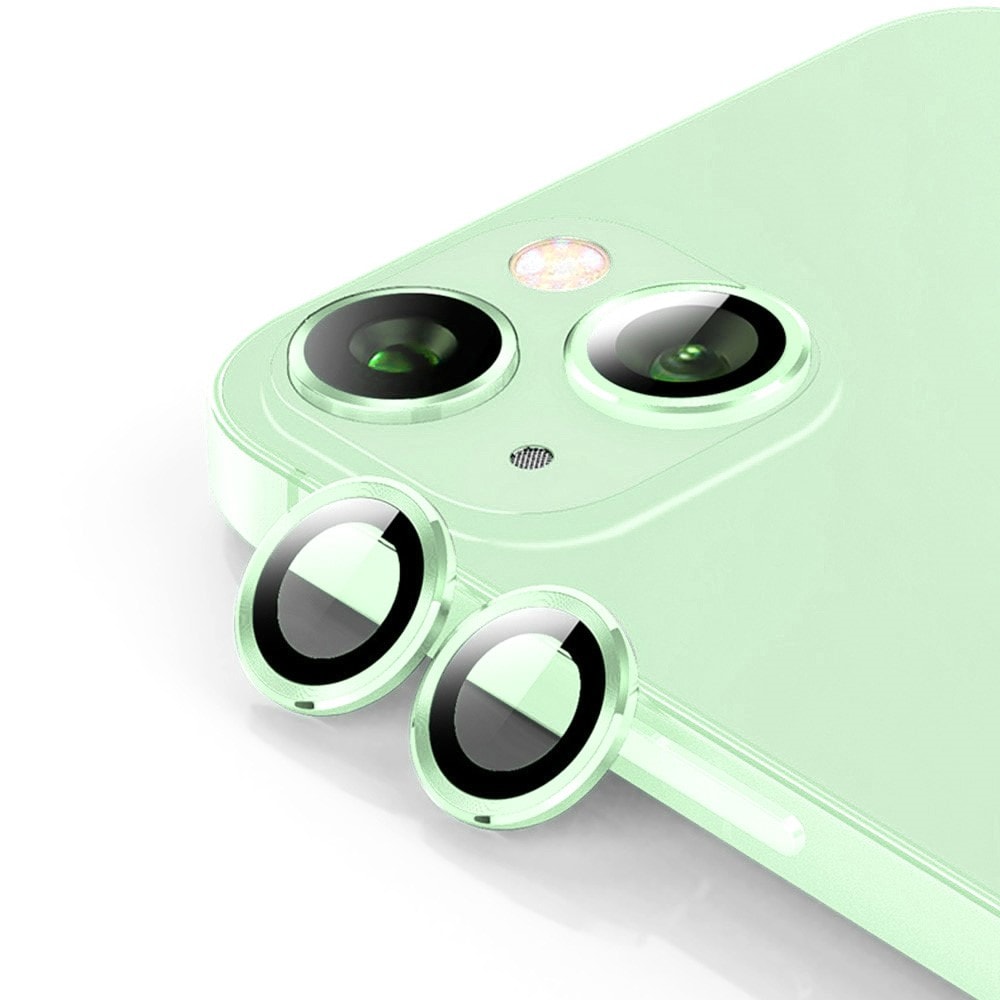 iPhone 15 Linsskydd i glas & aluminium, Grön