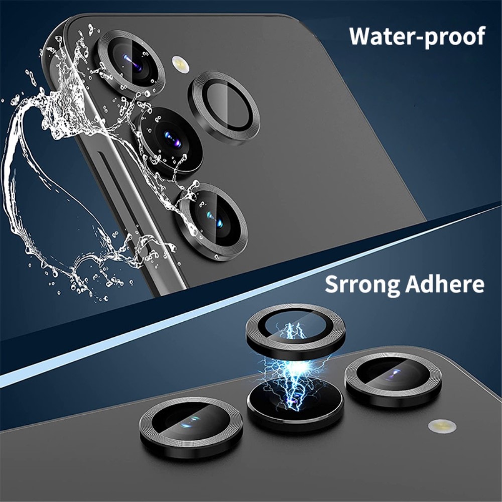 Samsung Galaxy S24 Linsskydd i glas & aluminium, Svart