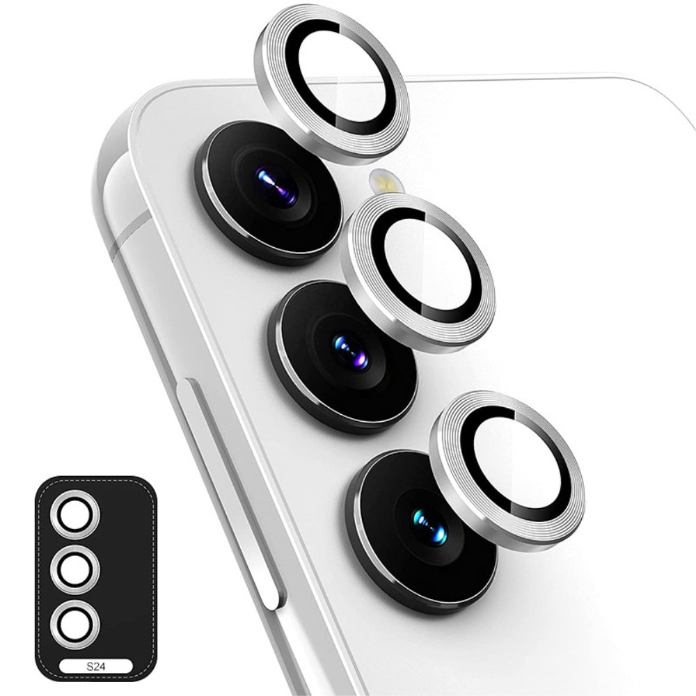 Samsung Galaxy S24 Linsskydd i glas & aluminium, Silver