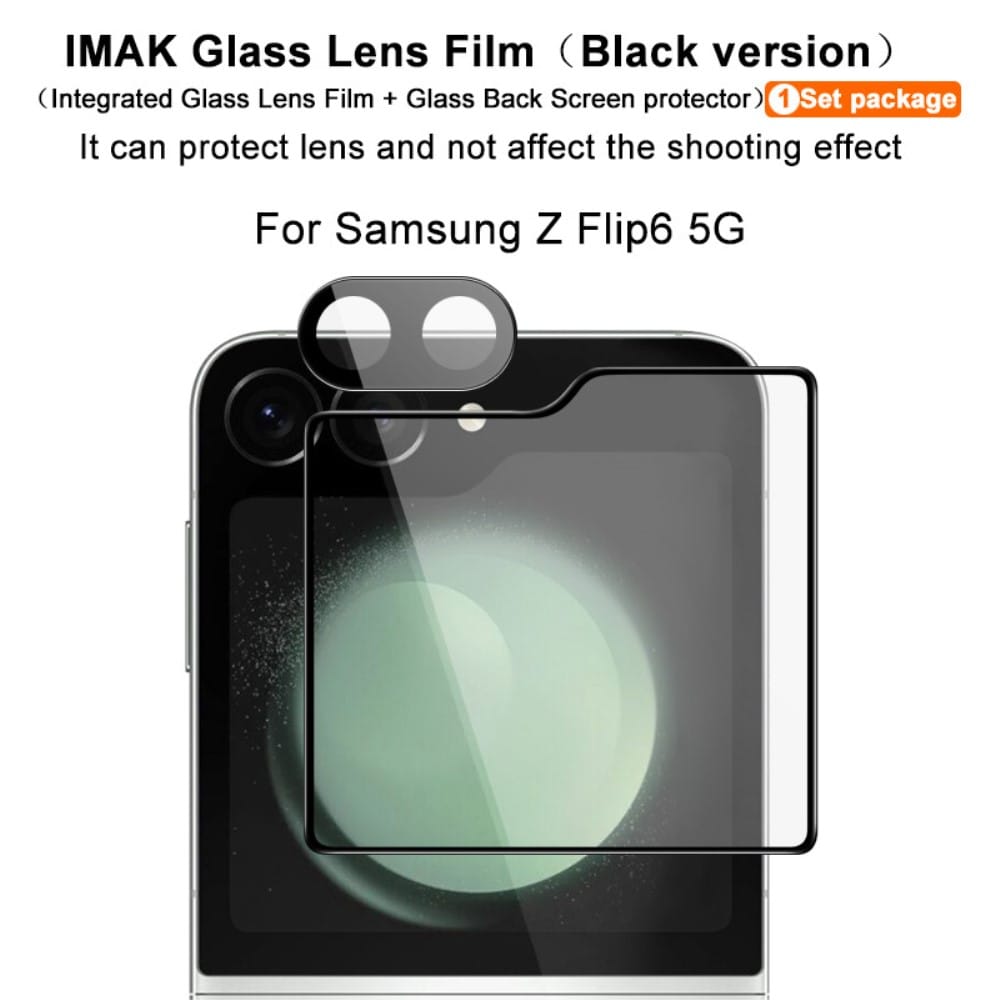 Samsung Galaxy Z Flip 7 FE Ytterskärmskydd & linsskydd i härdat glas Svart
