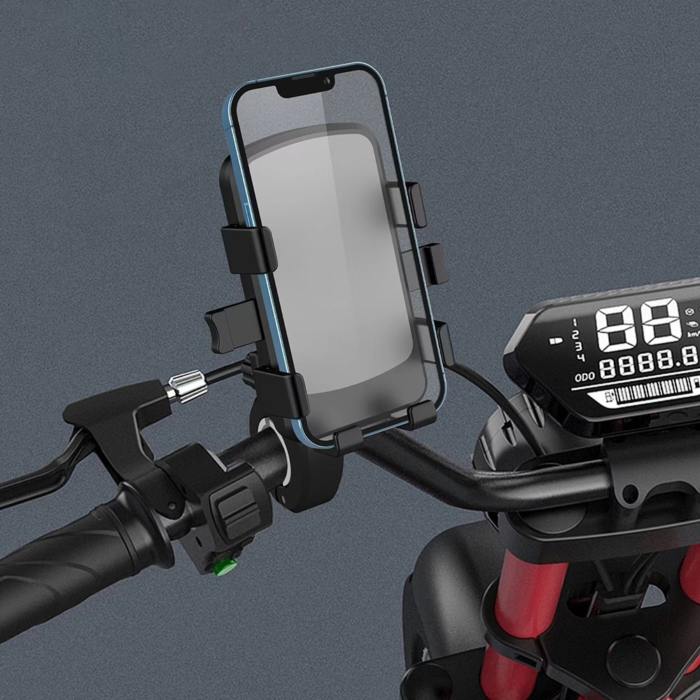 Smidig mobilhållare till motorcykel-/cykelstyre, svart