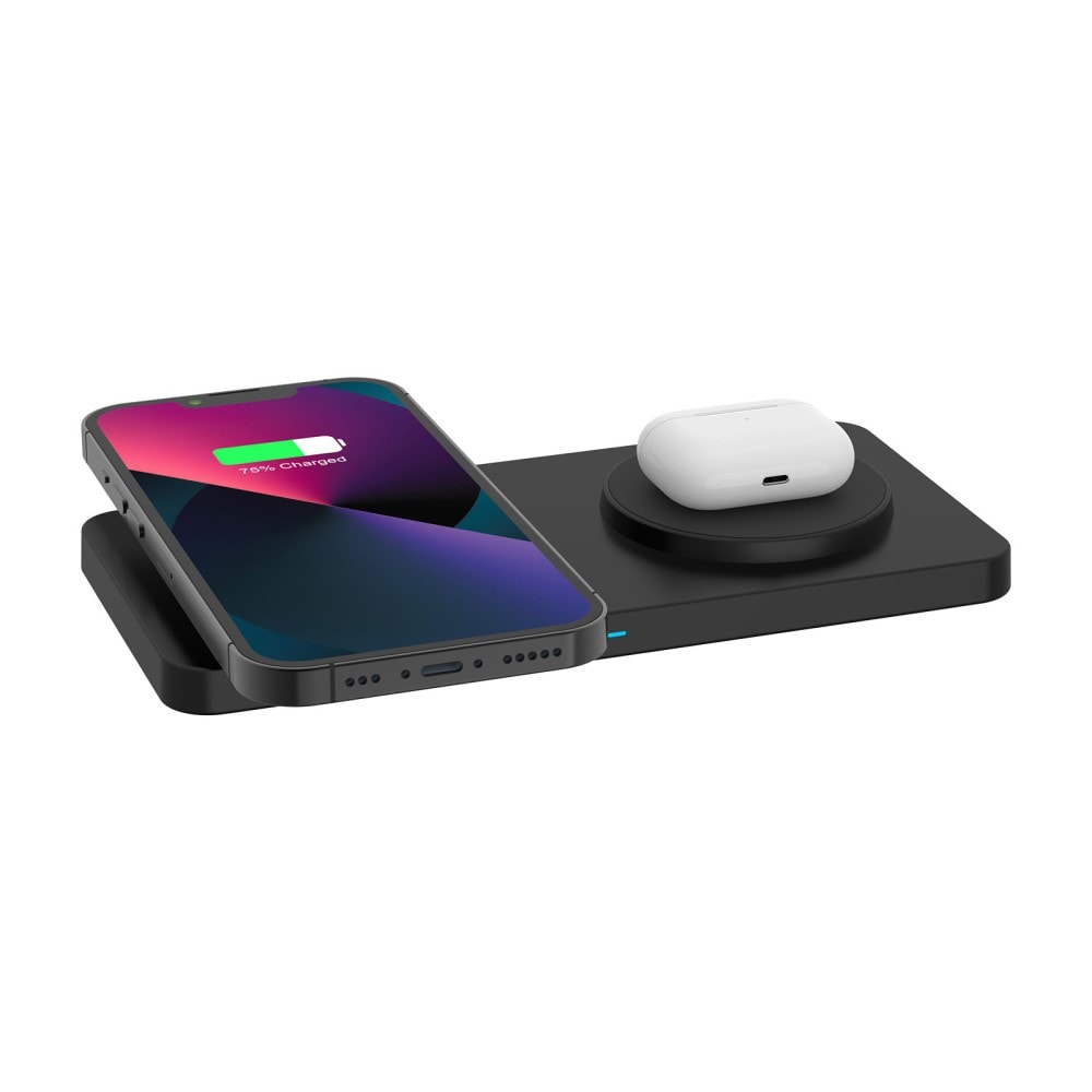 Trådlös magnetisk 2-i-1 laddare 30W, svart
