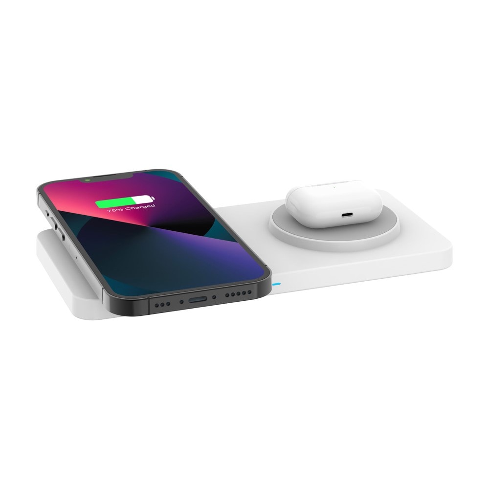 Trådlös magnetisk 2-i-1 laddare 30W, Vit
