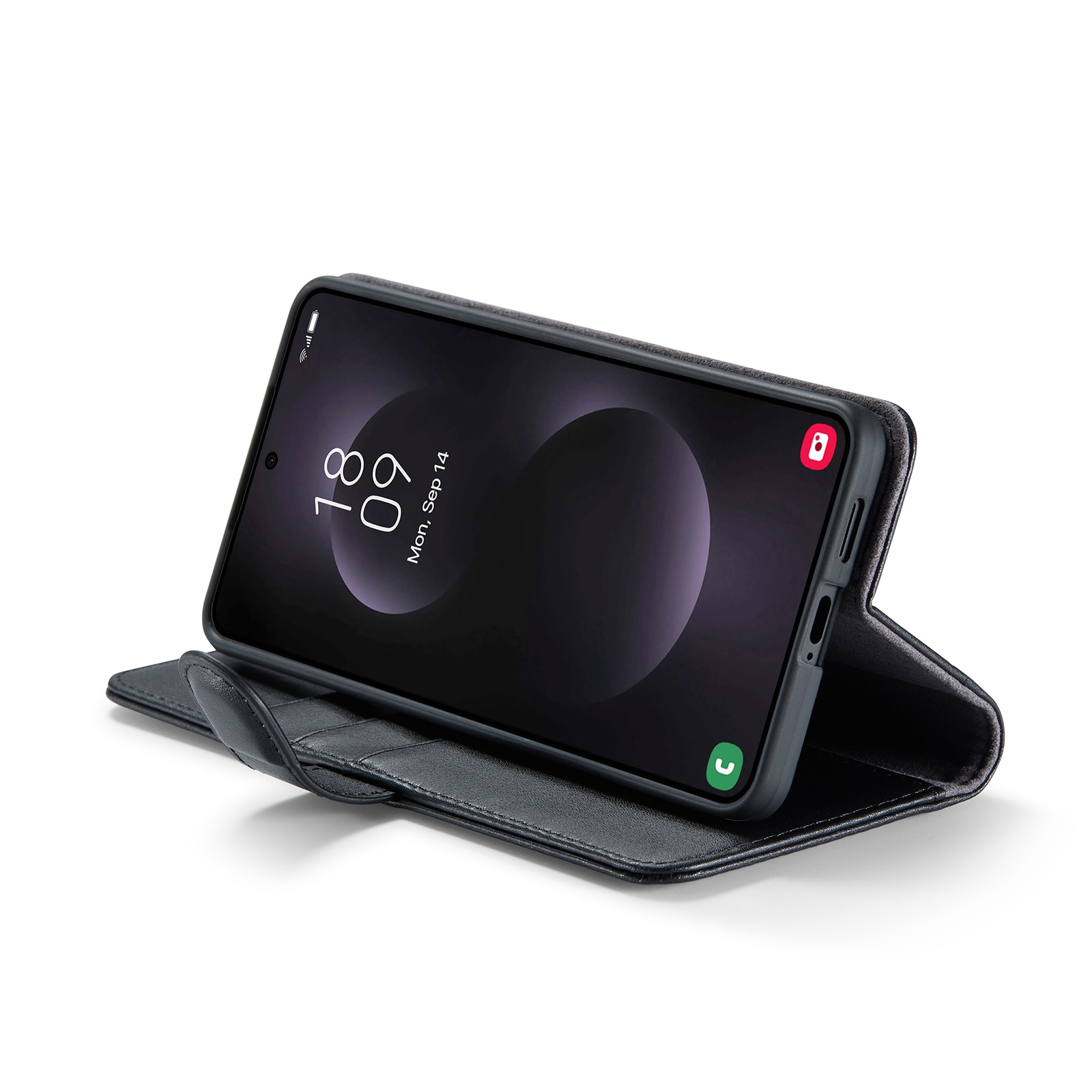 Samsung Galaxy S25 Edge Plånboksfodral i Äkta Läder, Svart