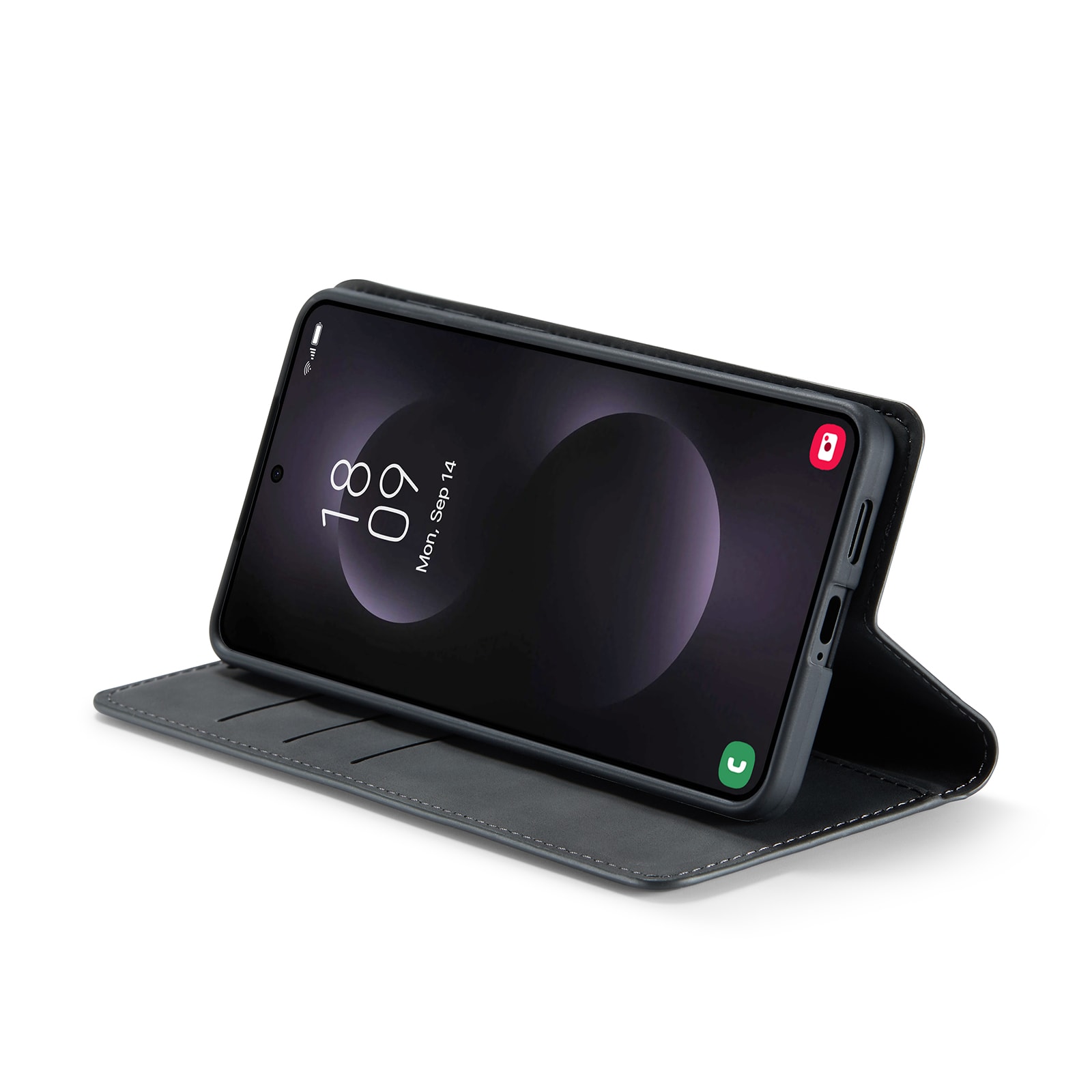 Samsung Galaxy S25 Edge Slimmat fodral med kortfack, Svart