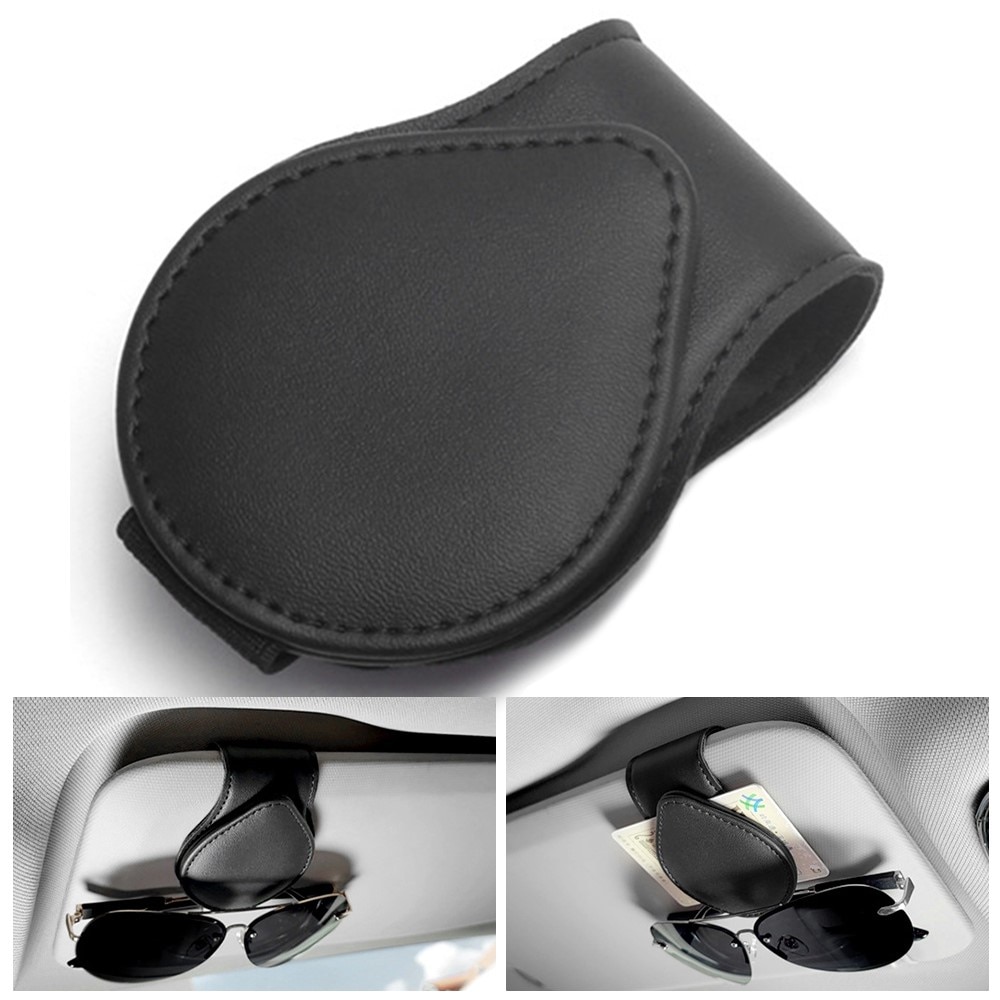Solglasögonhållare för bilens solskydd, svart