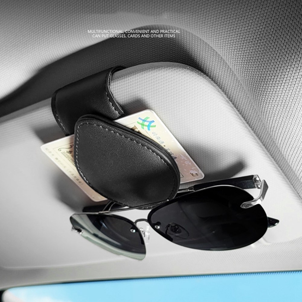 Solglasögonhållare för bilens solskydd, svart