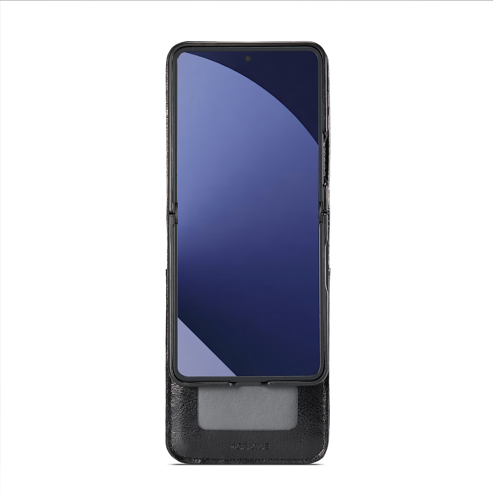Samsung Galaxy Z Flip 7 Plånboksfodral i Äkta Läder, Svart