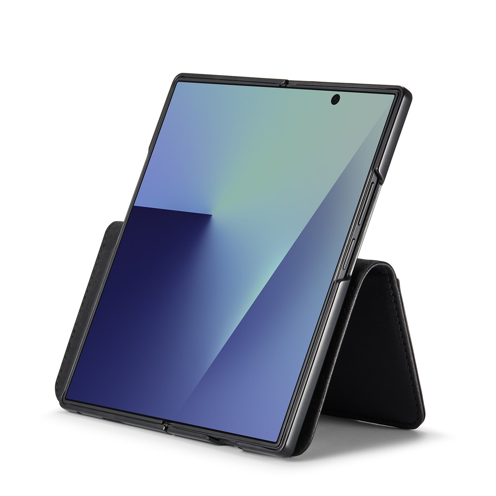 Samsung Galaxy Z Fold 7 Plånboksfodral i Äkta Läder, Svart