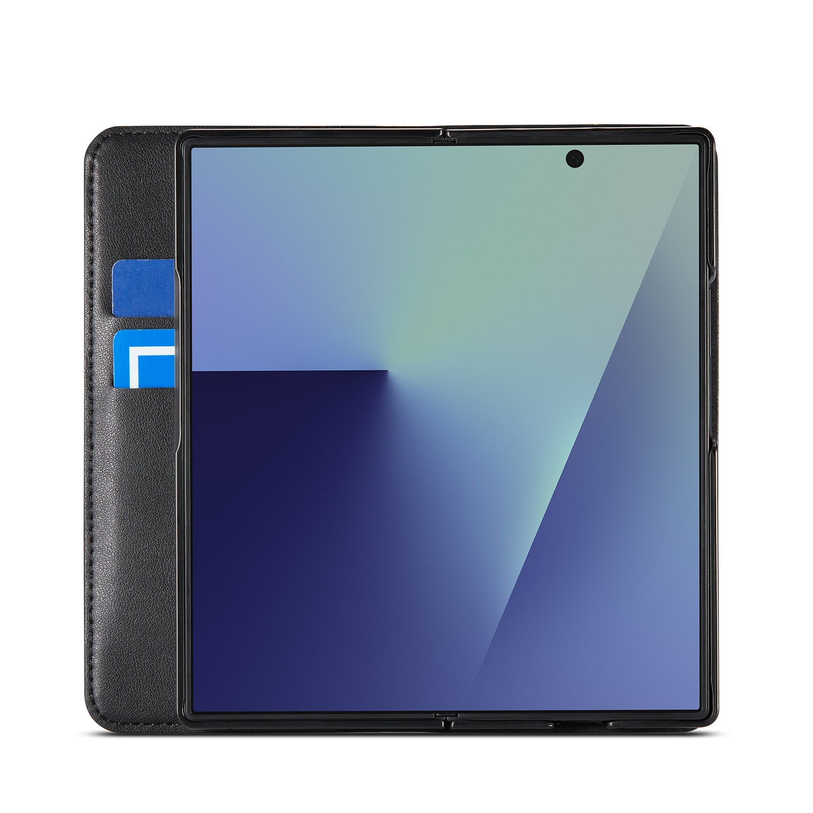 Samsung Galaxy Z Fold 7 Plånboksfodral i Äkta Läder, Svart