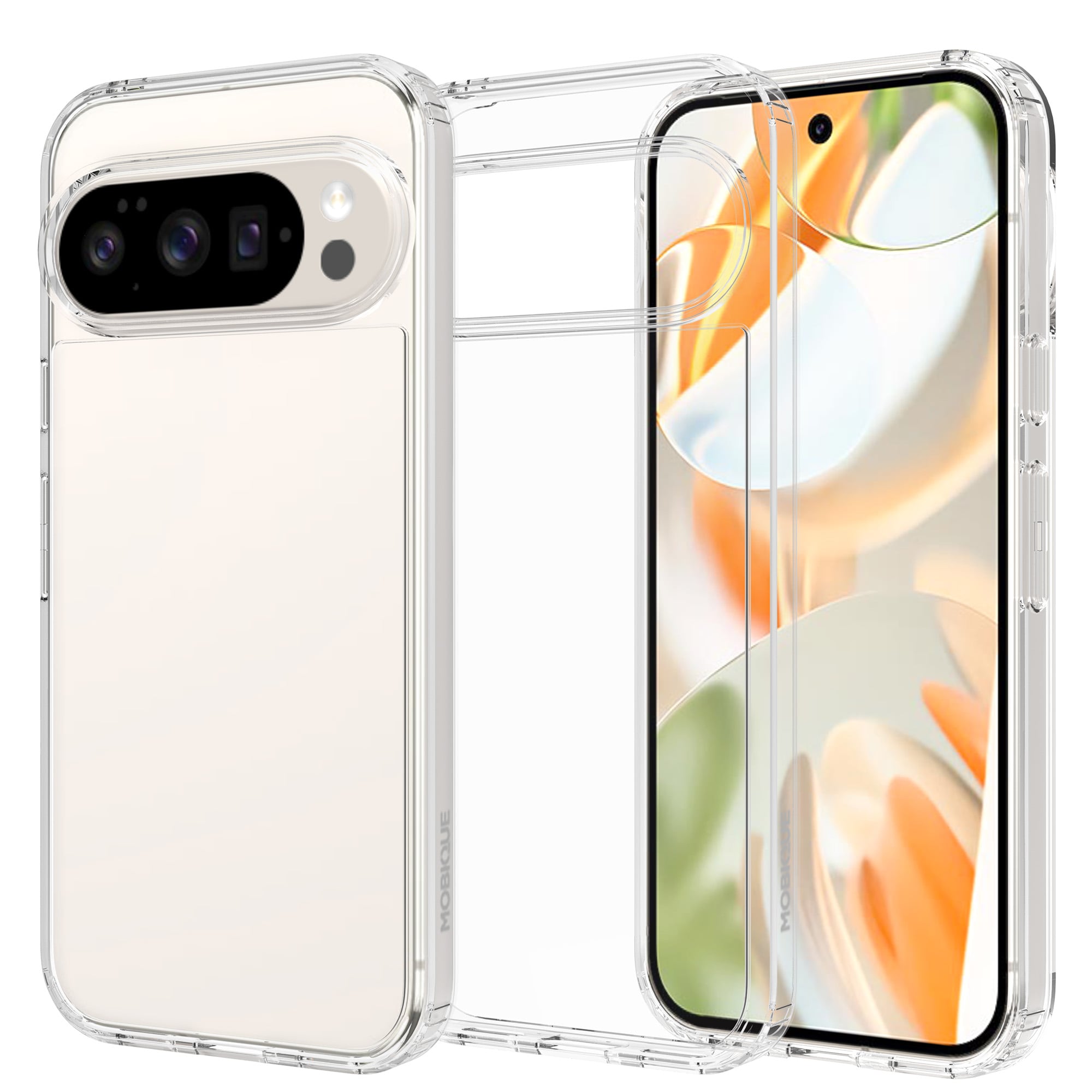 Google Pixel 10 Pro XL Crystal Hybrid-skal, Genomskinlig