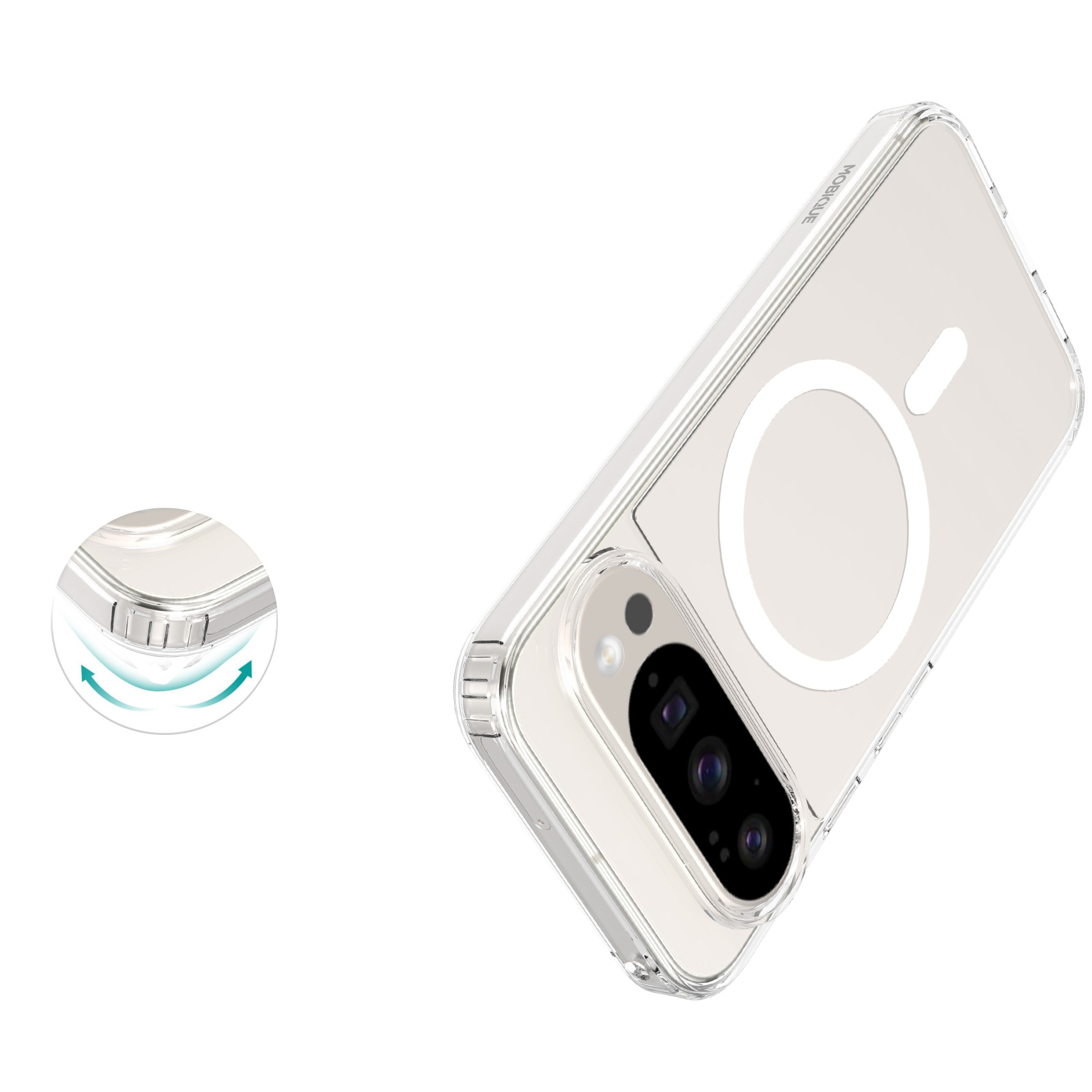 Google Pixel 10 Pro MagSafe Hybrid-skal, Genomskinlig