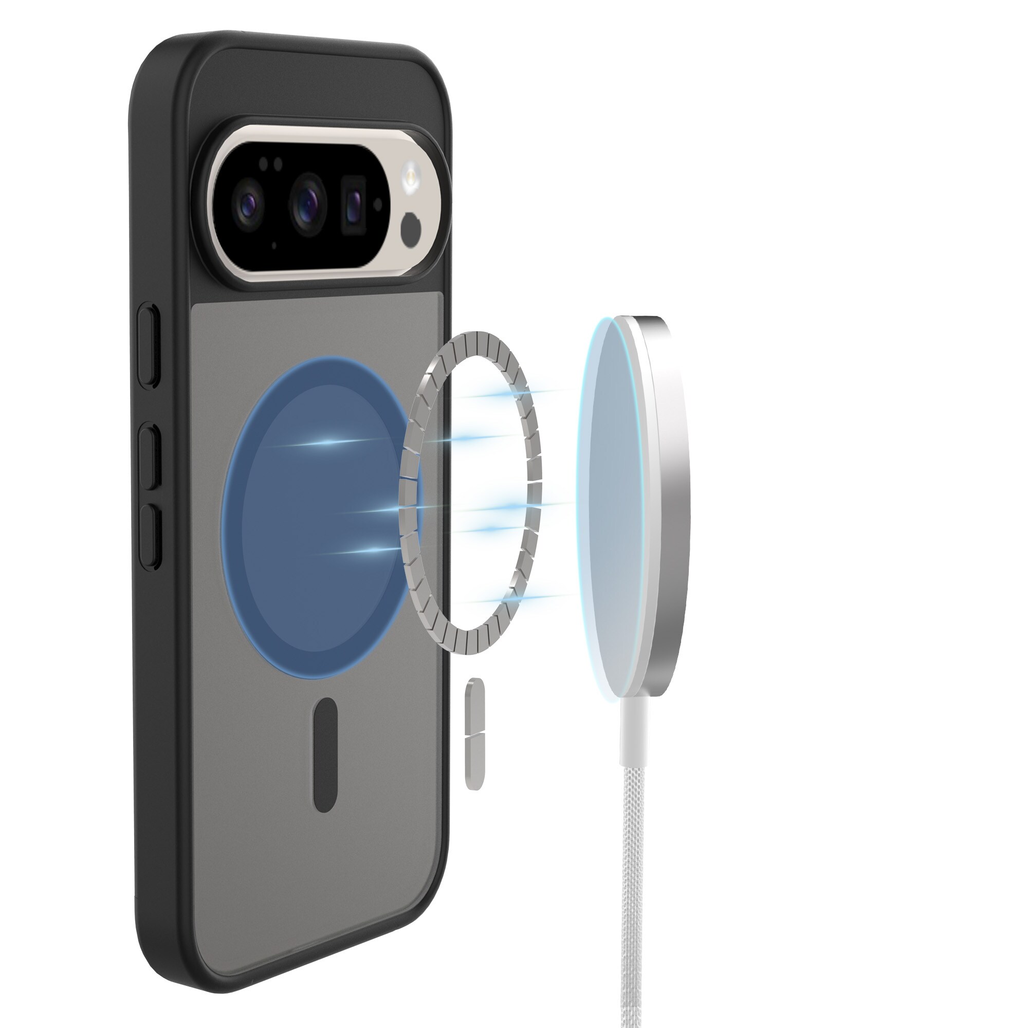 Google Pixel 10 Pro XL Hybrid-skal Magnetisk, Frosted Black