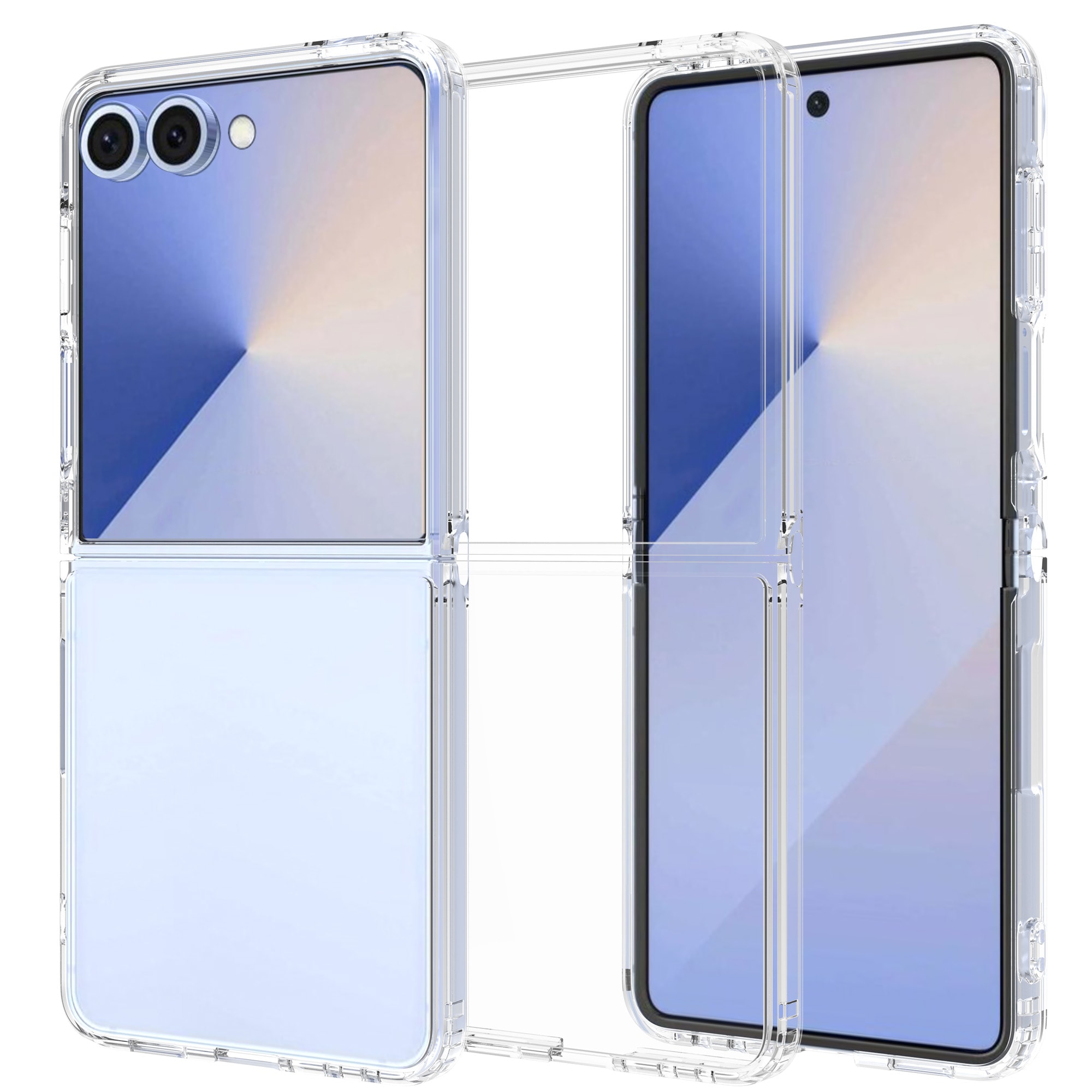 Samsung Galaxy Z Flip 7 Crystal Hybrid-skal, Genomskinlig