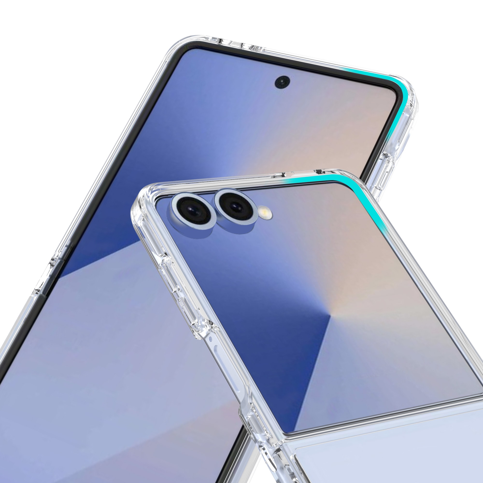 Samsung Galaxy Z Flip 7 Crystal Hybrid-skal, Genomskinlig