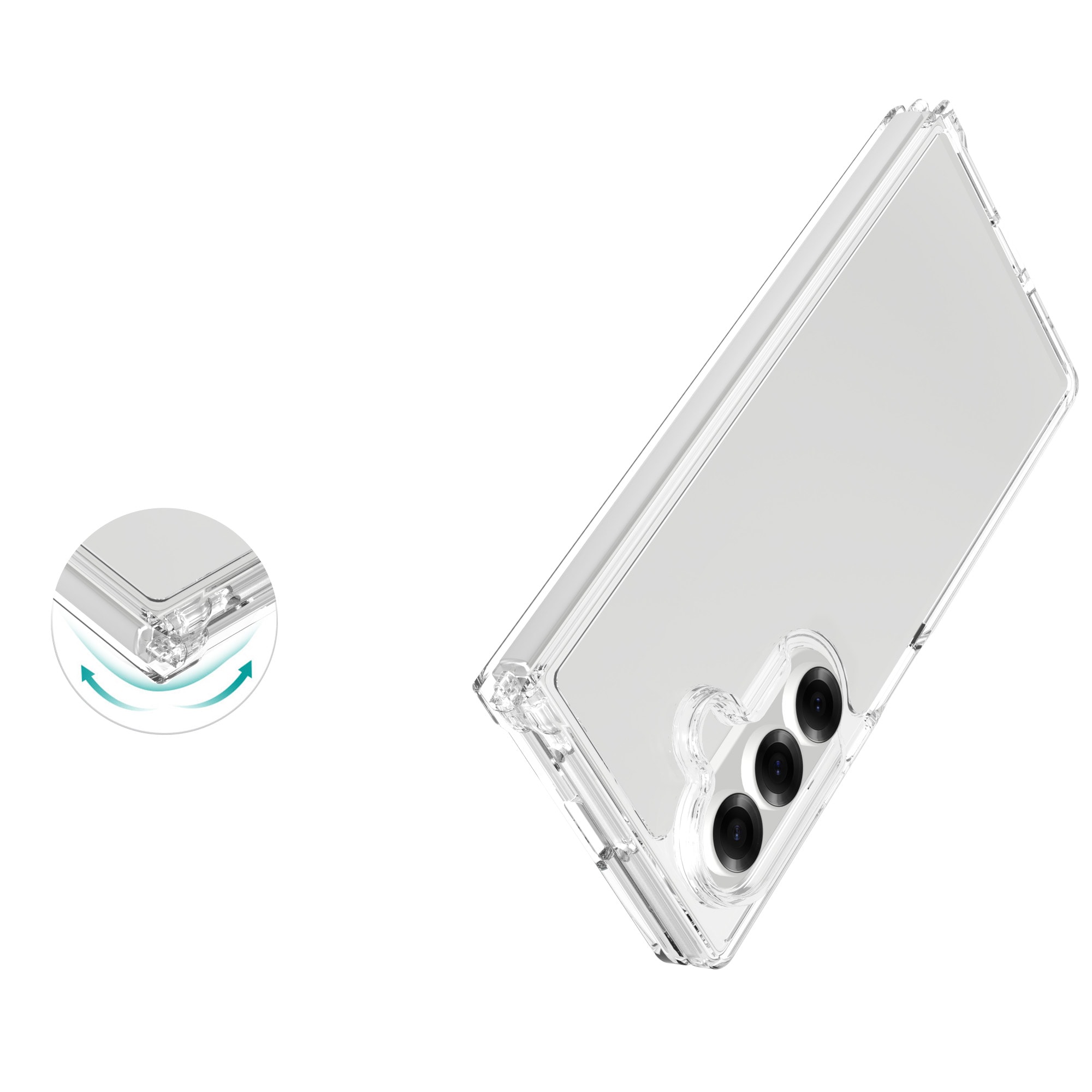 Samsung Galaxy Z Fold 7 Crystal Hybrid-skal, Genomskinlig