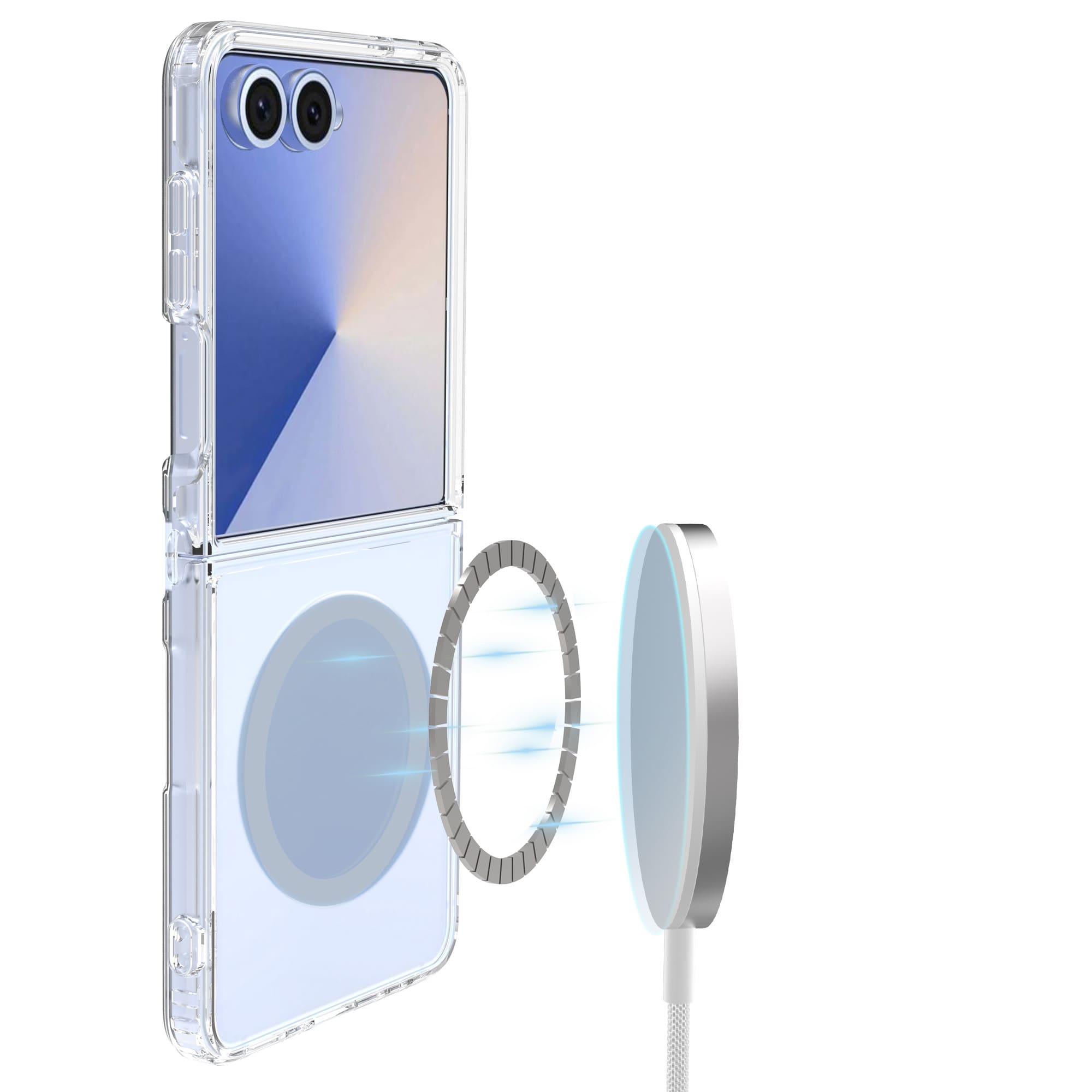Samsung Galaxy Z Flip 7 MagSafe Hybrid-skal, Genomskinlig