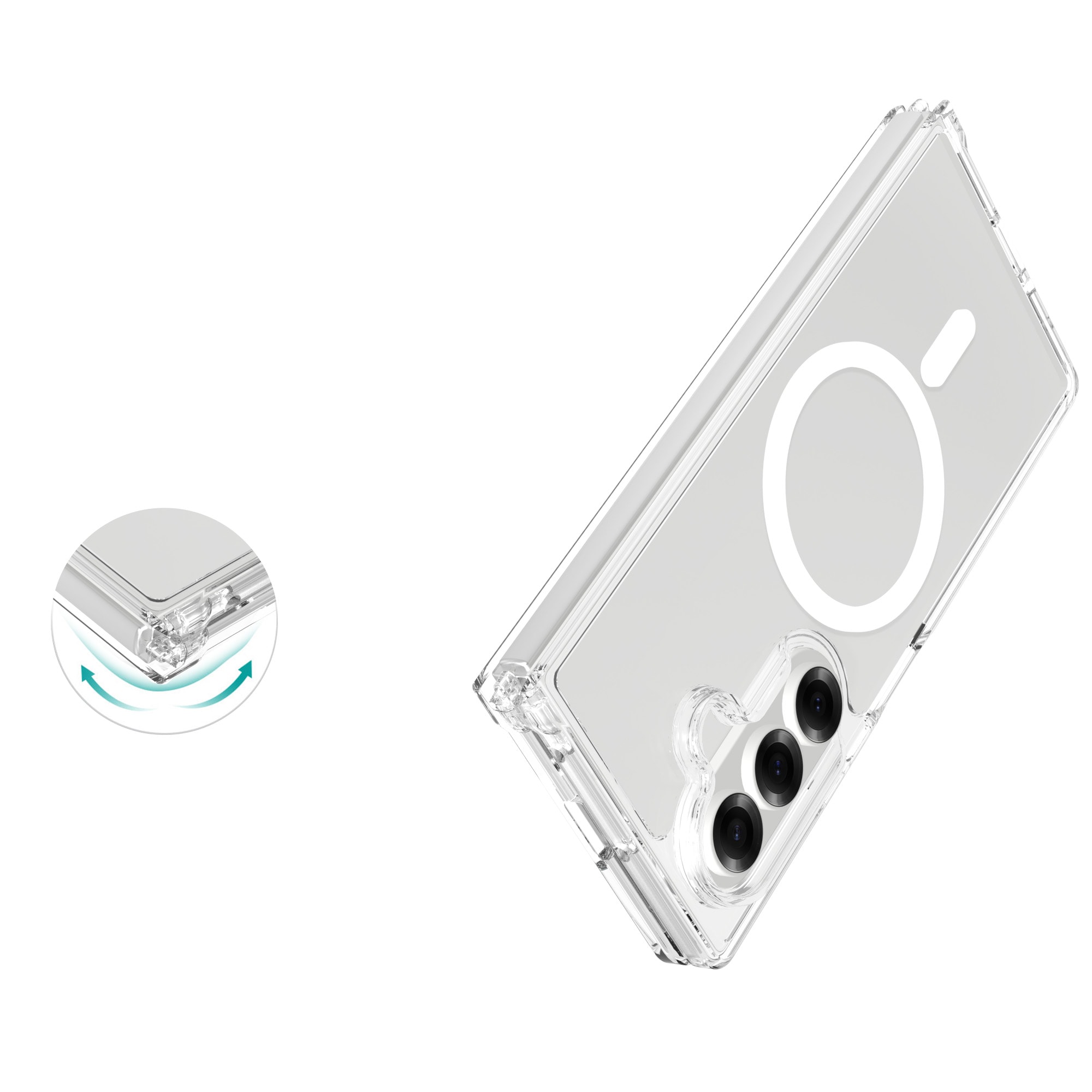 Samsung Galaxy Z Fold 7 MagSafe Hybrid-skal, Genomskinlig
