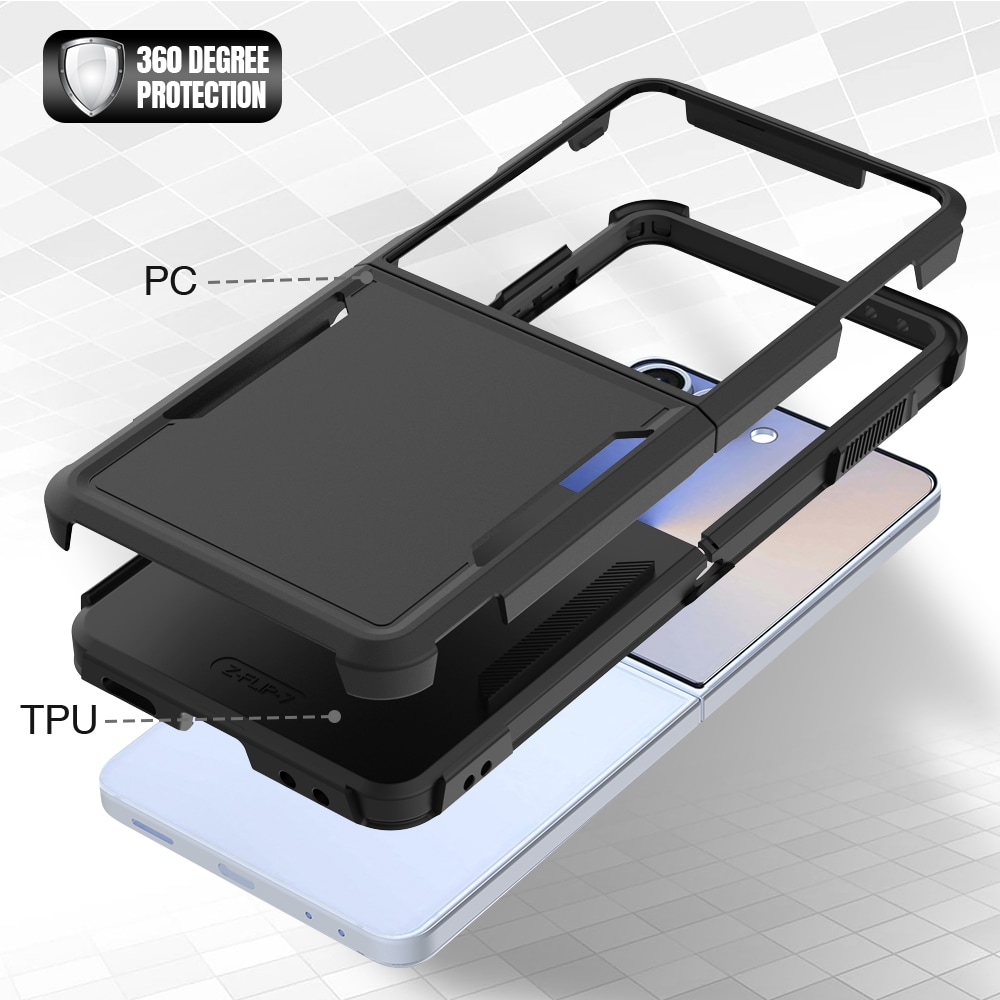 Samsung Galaxy Z Flip 7 Hybrid-skal Off-road, Svart