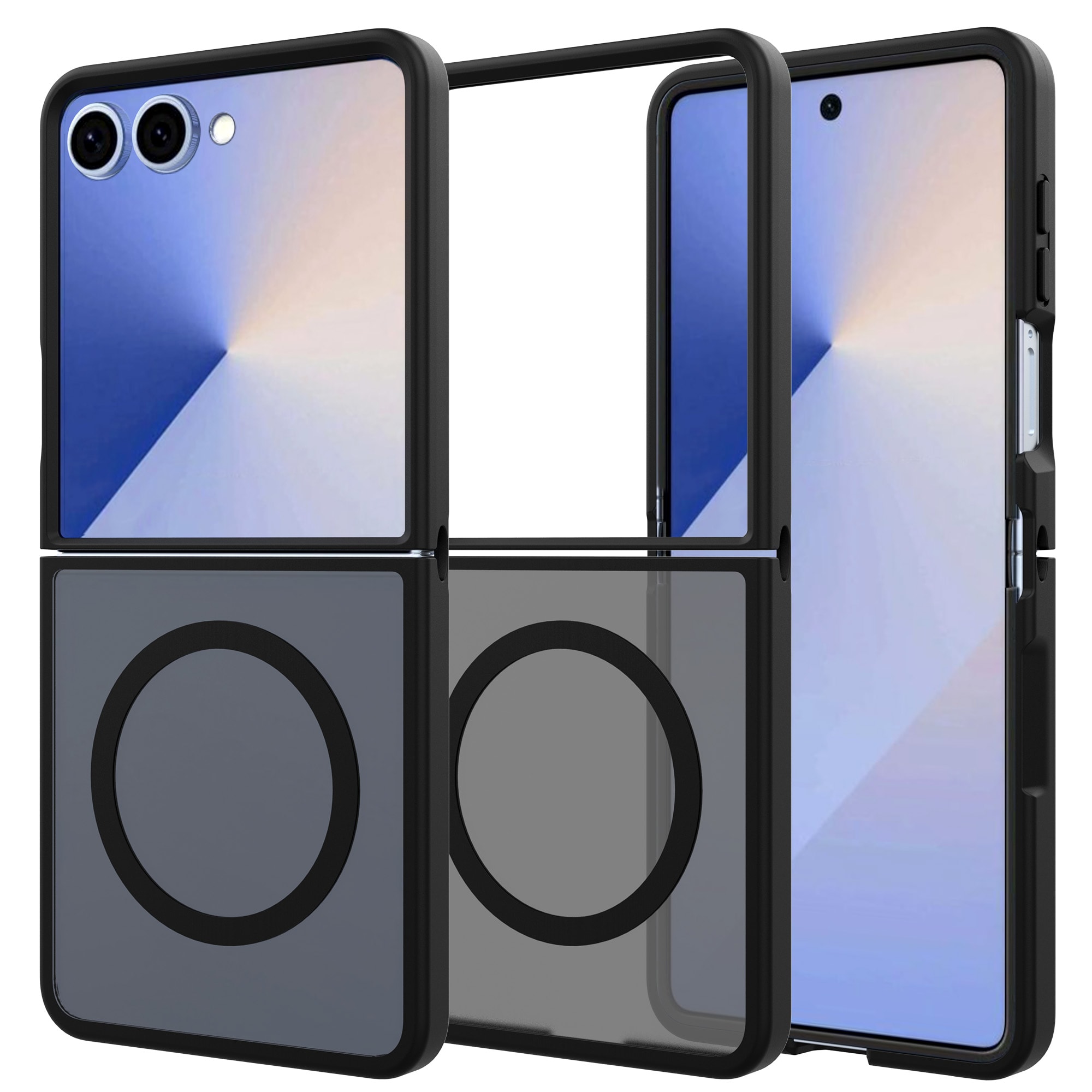 Samsung Galaxy Z Flip 7 Hybrid-skal Magnetisk, Frosted Black