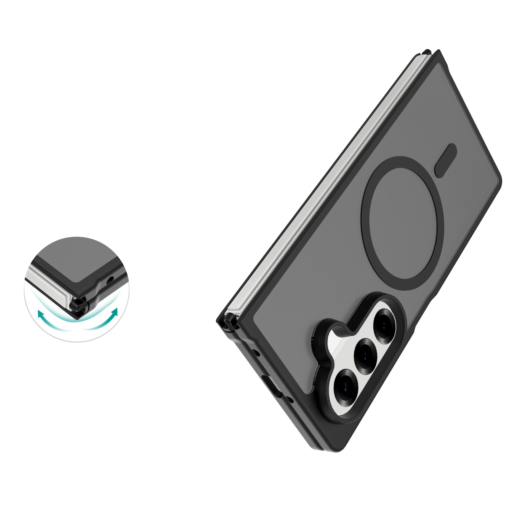 Samsung Galaxy Z Fold 7 Hybrid-skal Magnetisk, Frosted Black