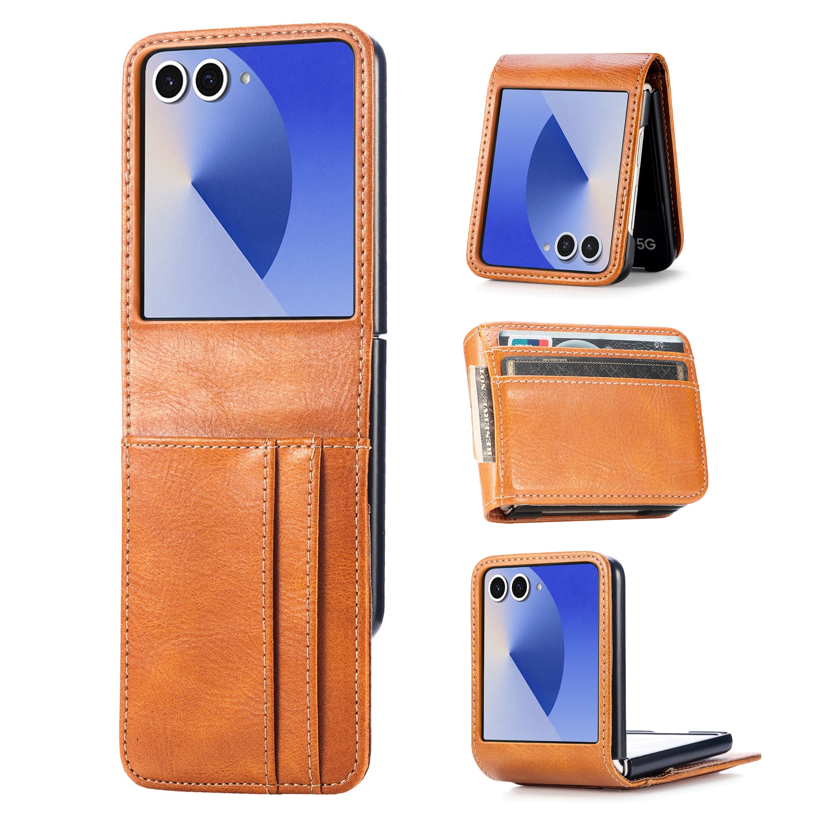 Samsung Galaxy Z Flip 7 Enkelt mobilfodral, Cognac