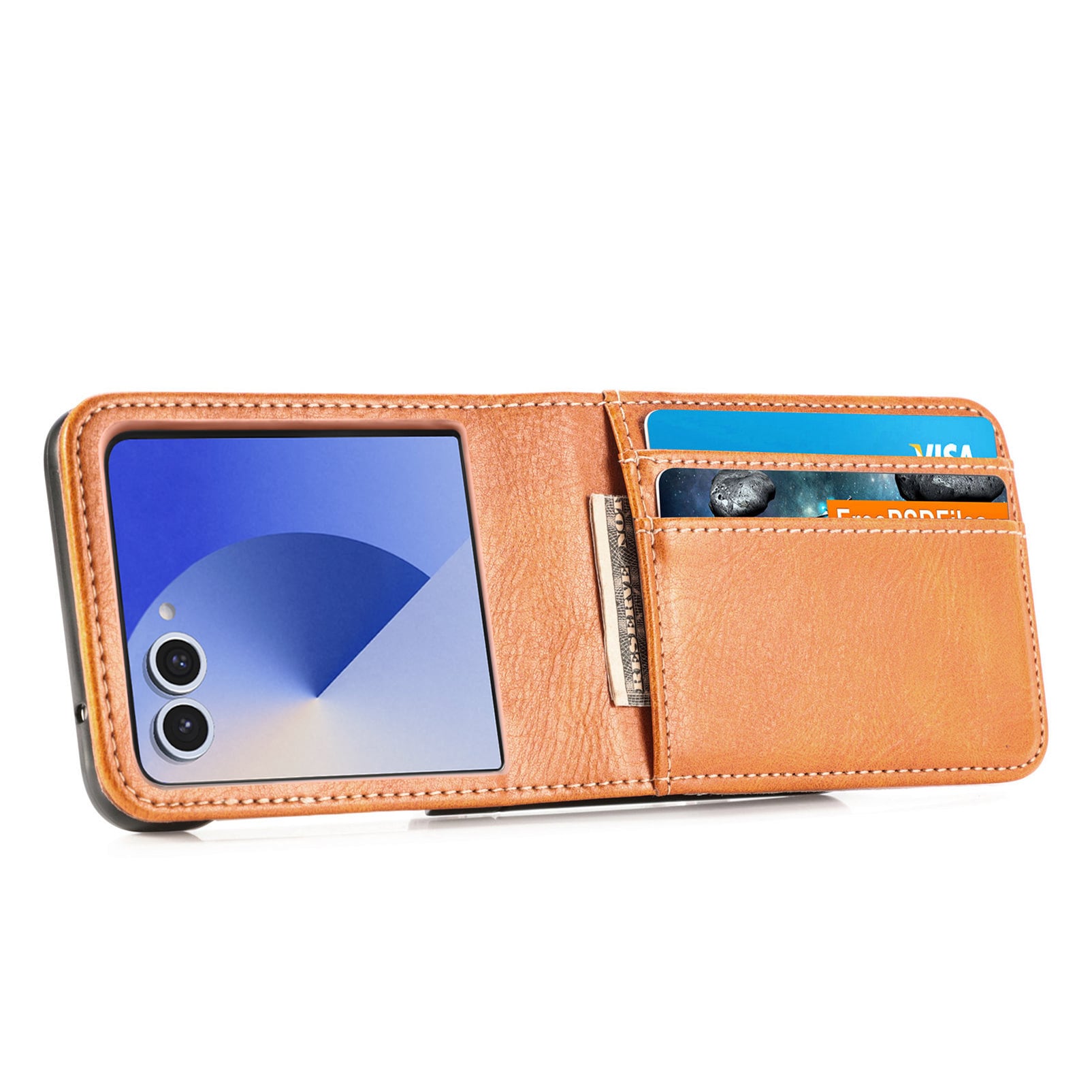 Samsung Galaxy Z Flip 7 Enkelt mobilfodral, Cognac