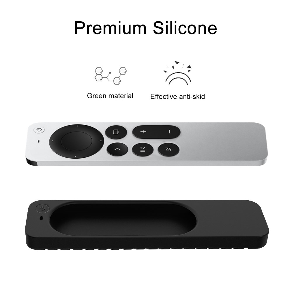Apple TV 4K Gen 3 Siri Fjärrkontroll  Räfflat silikonskal, svart