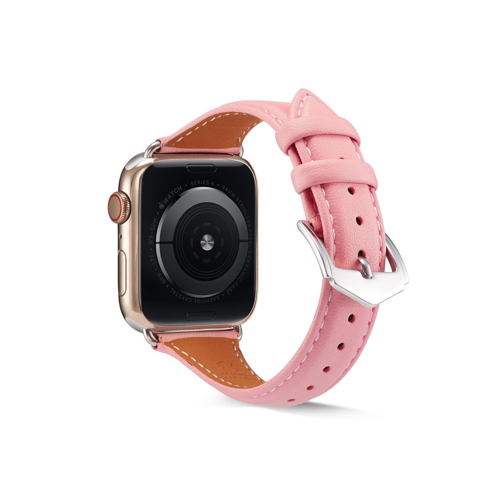 Apple Watch Ultra 2 49mm Smalt armband i äkta läder, rosa