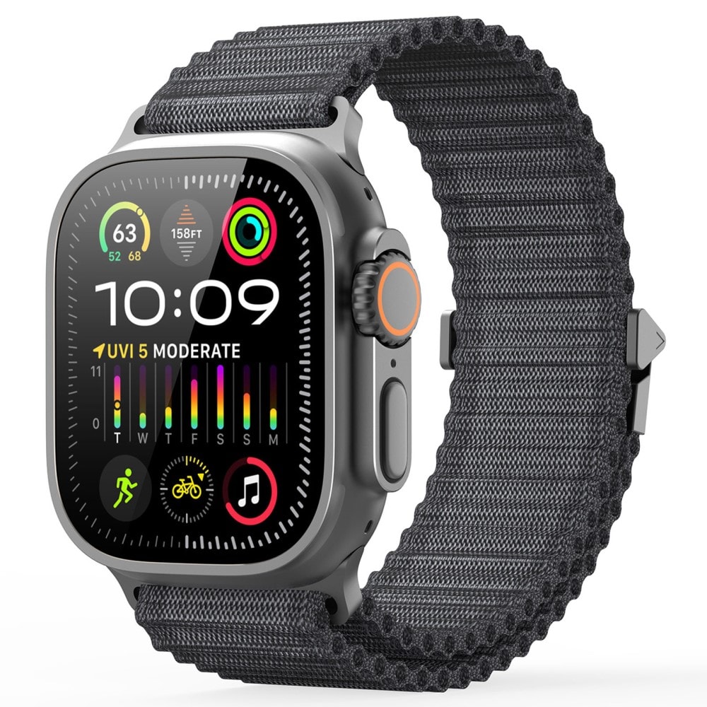 Apple Watch Ultra 49mm 2nd Gen Active nylonarmband, Svart