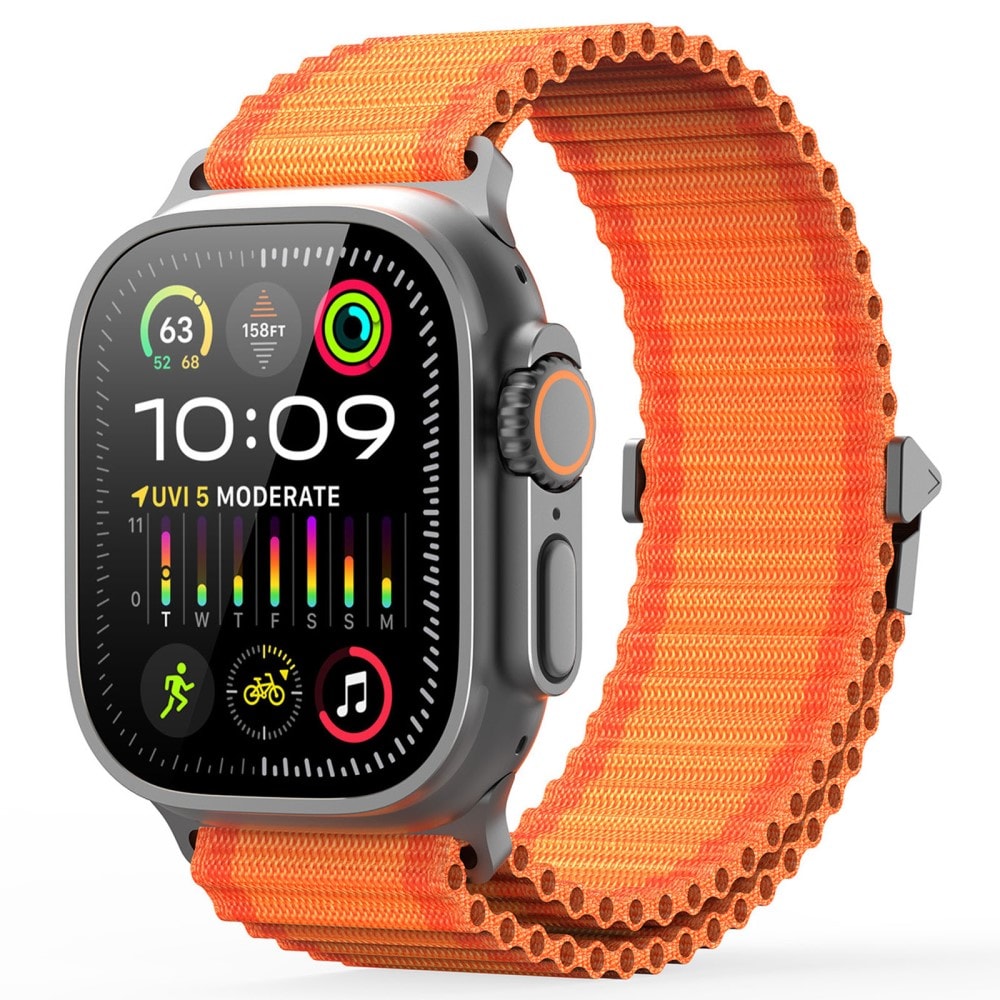 Apple Watch Series 7 45mm Active nylonarmband, Orange