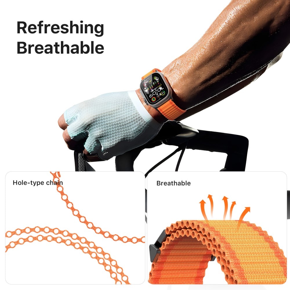 Apple Watch Series 7 45mm Active nylonarmband, Orange