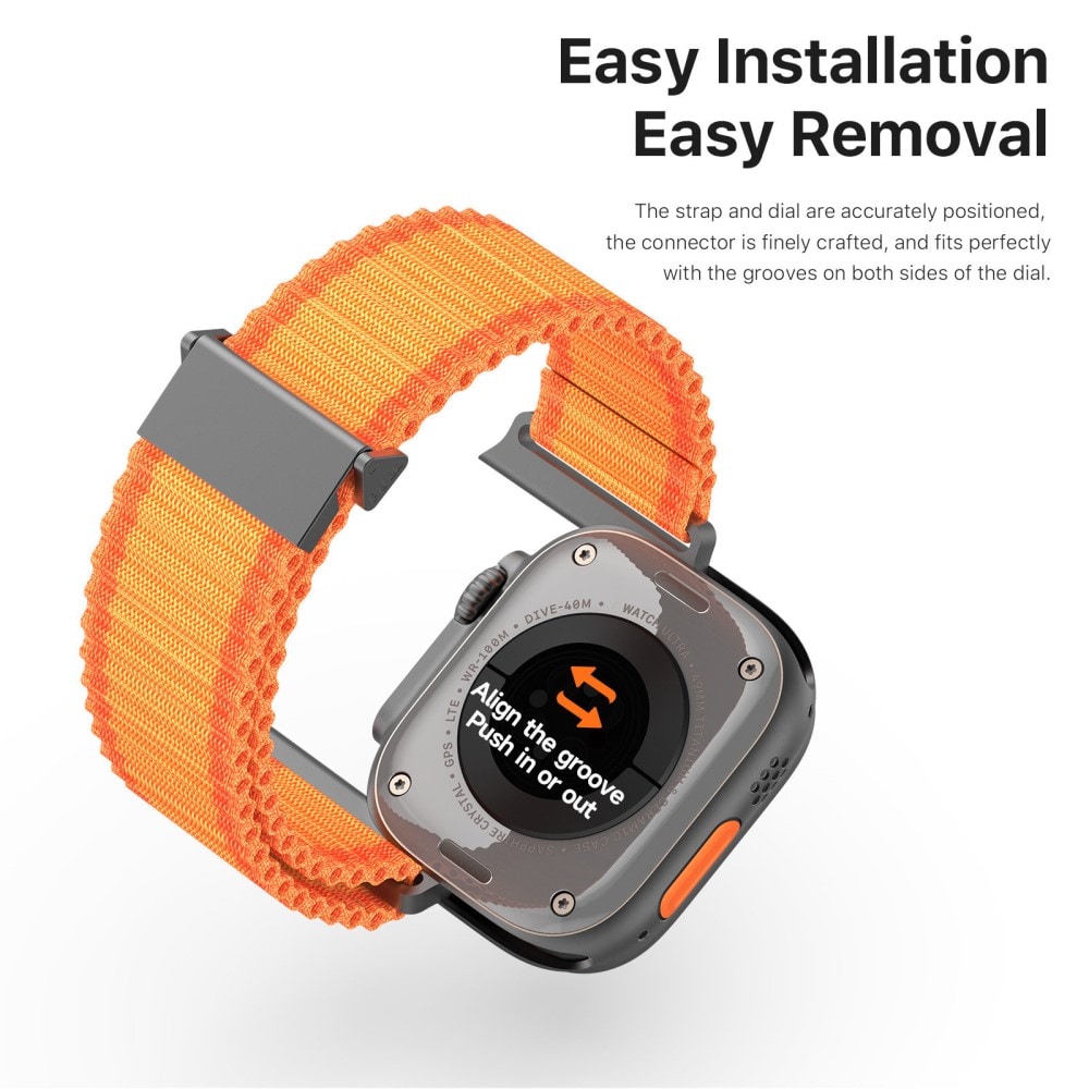 Apple Watch Series 7 45mm Active nylonarmband, Orange