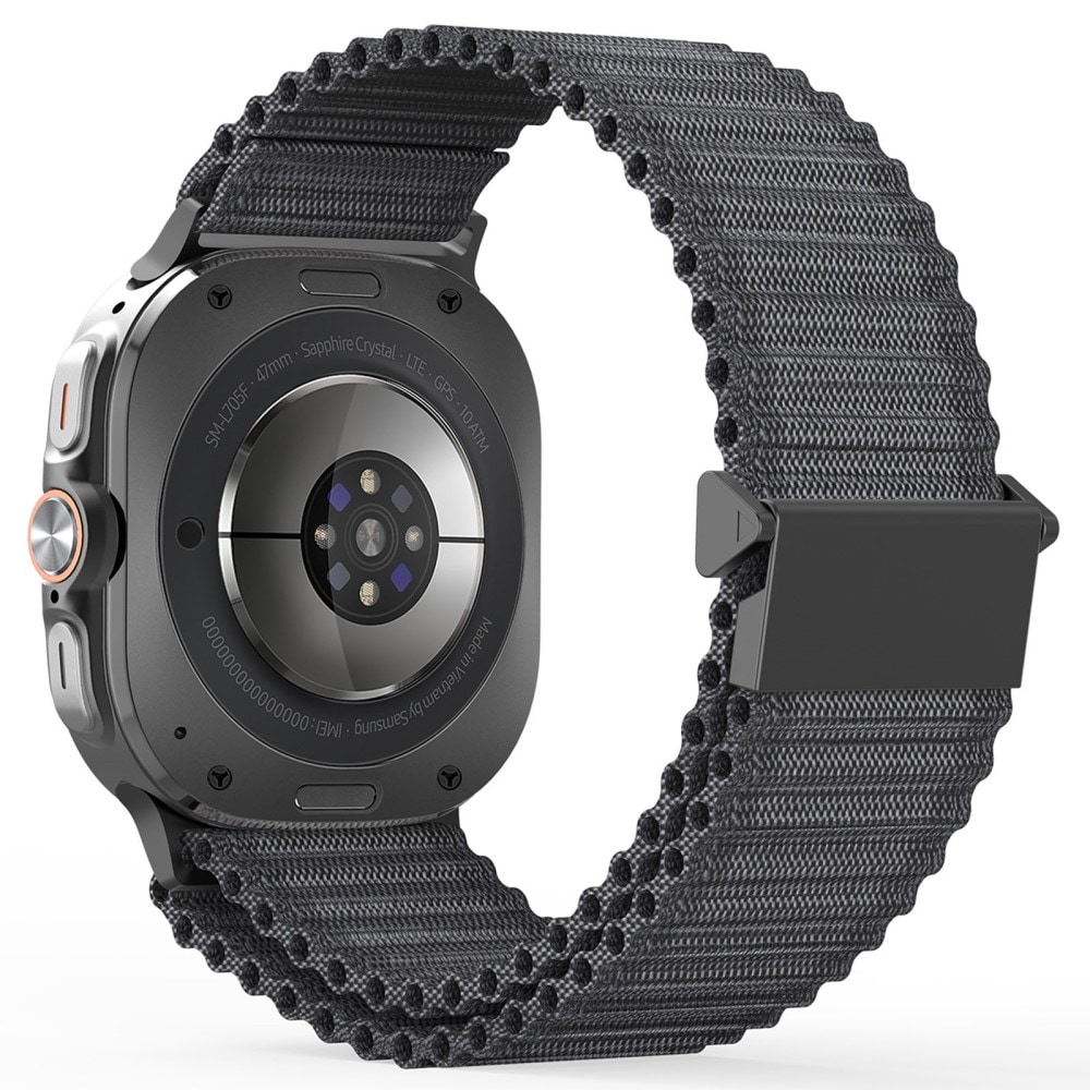 Samsung Galaxy Watch Ultra 47mm Active nylonarmband, Svart