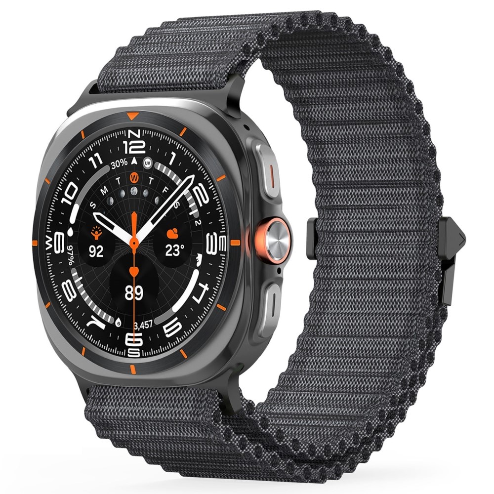 Samsung Galaxy Watch Ultra 47mm Active nylonarmband, Svart